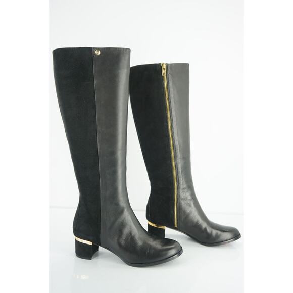 Vince Camuto Black Leather Suede Xenith Tall Knee Riding Boots NIB - Picture 9 of 12
